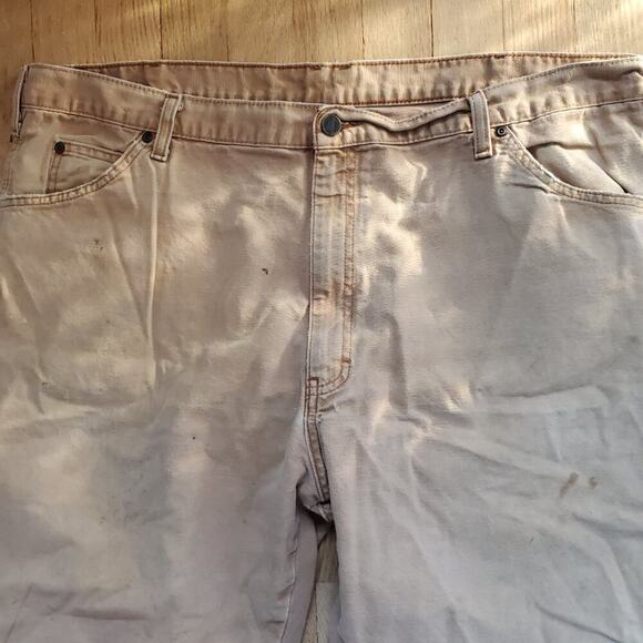 Dickies Khaki Tan Distressed Relaxed Fit Pants Size 42x30 - Picture 6 of 12